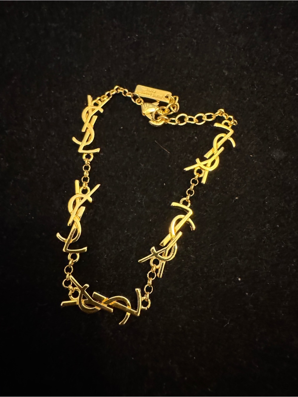 Saint Laurent Gold YSL Logo Chain Bracelet